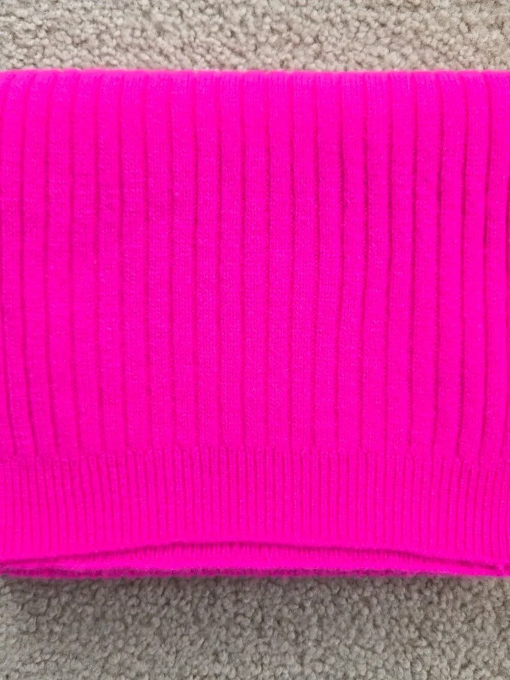 NWOT Talbots Ribbed Cashmere Scarf HOT PINK